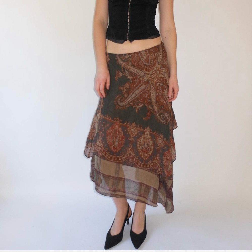 Vintage 00s Ralph Lauren Asymmetrical Maxi Skirt